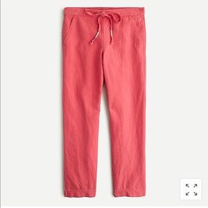 J. Crew tie-waist seaside pant in linen blend